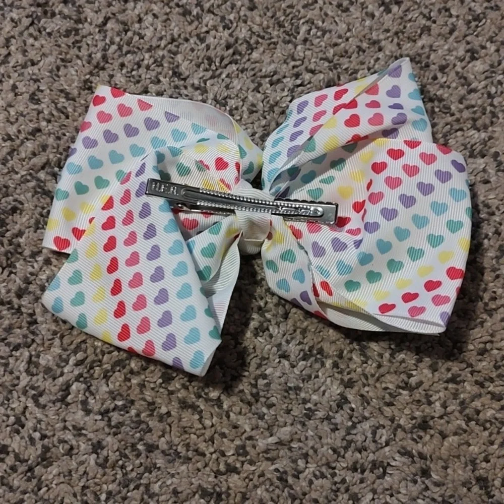Colorful Heart Pattern Kids Hair Bow
